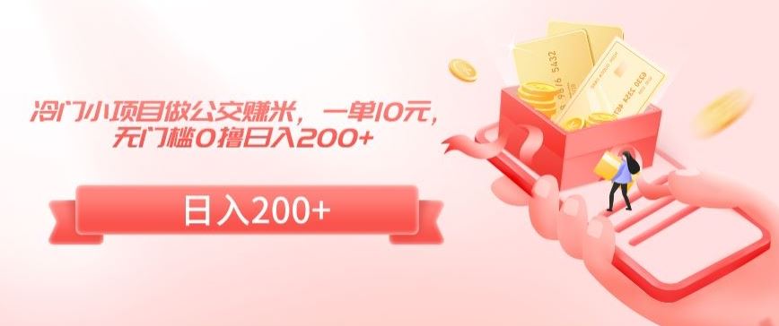 冷门小项目做公交赚米，一单10元，无门槛0撸日入200+【揭秘】_双星网创_创业赚钱_抖音教程_短视频教程