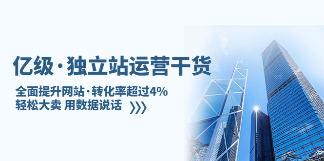 亿级·独立站运营干货：全面提升网站·转化率超过4%，轻松大卖 用数据说话_双星网创_创业赚钱_抖音教程_短视频教程