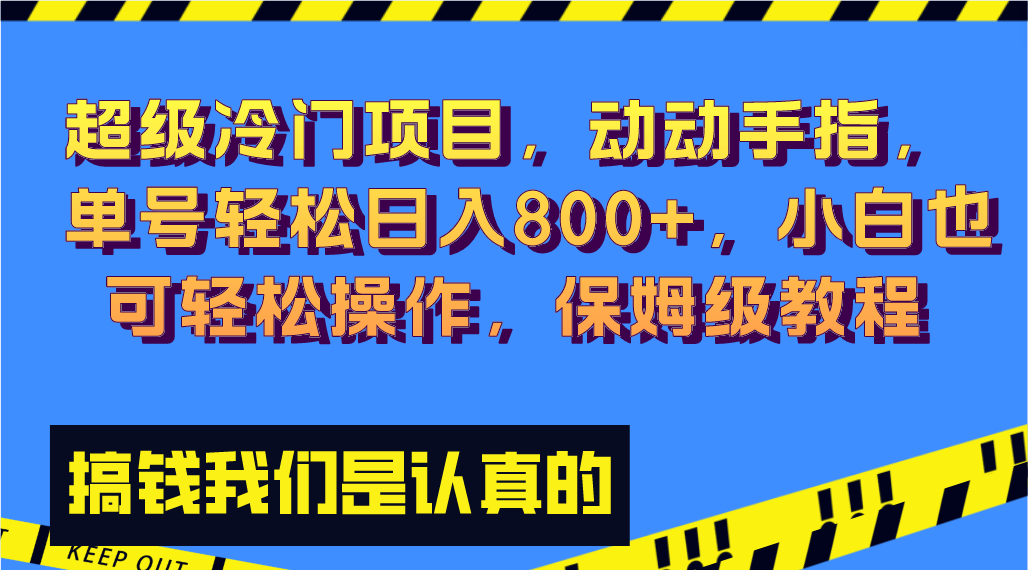 超级冷门项目,动动手指，单号轻松日入800+，小白也可轻松操作，保姆级教程_双星网创_创业赚钱_抖音教程_短视频教程