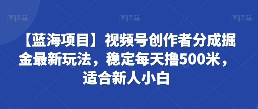 视频号创作者分成掘金最新玩法，稳定每天撸500米，适合新人小白_双星网创_创业赚钱_抖音教程_短视频教程