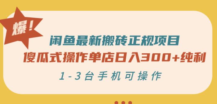 闲鱼最新搬砖正规项目：傻瓜式操作单店日入300+纯利，1-3台手机可操作￼_双星网创_创业赚钱_抖音教程_短视频教程