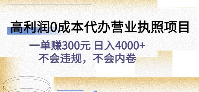 高利润0成本代办营业执照项目：一单赚300元日入4000+不会违规，不会内卷_双星网创_创业赚钱_抖音教程_短视频教程