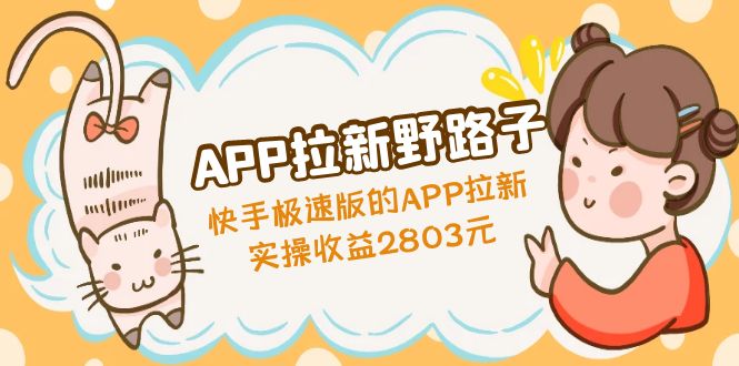 APP拉新野路子：快手极速版的APP拉新赚，实操收益2803元_双星网创_创业赚钱_抖音教程_短视频教程