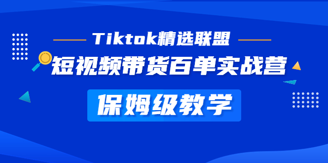 Tiktok精选联盟·短视频带货百单实战营 保姆级教学 快速成为Tiktok带货达人_双星网创_创业赚钱_抖音教程_短视频教程