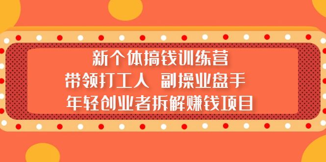 新个体搞钱训练营：带领打工人 副操业盘手 年轻创业者拆解赚钱项目_双星网创_创业赚钱_抖音教程_短视频教程