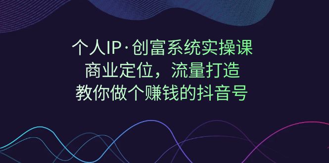 个人IP·创富系统实操课：商业定位，流量打造，教你做个赚钱的抖音号_双星网创_创业赚钱_抖音教程_短视频教程