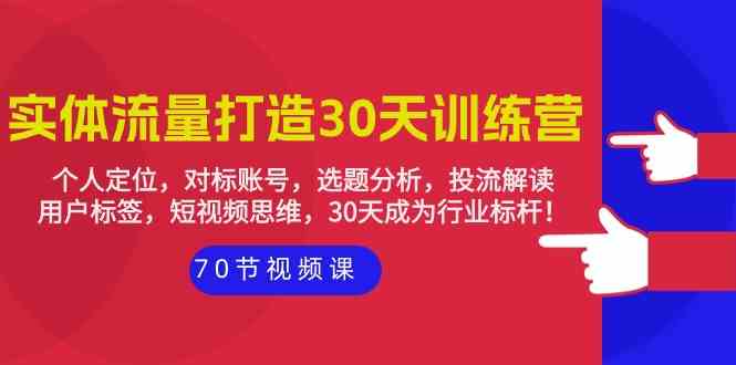 实体流量打造30天训练营：个人定位，对标账号，选题分析，投流解读（70节）_双星网创_创业赚钱_抖音教程_短视频教程