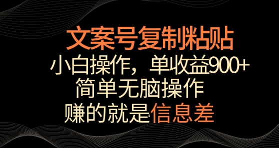 文案号掘金，简单复制粘贴，小白操作，单作品收益900+_双星网创_创业赚钱_抖音教程_短视频教程