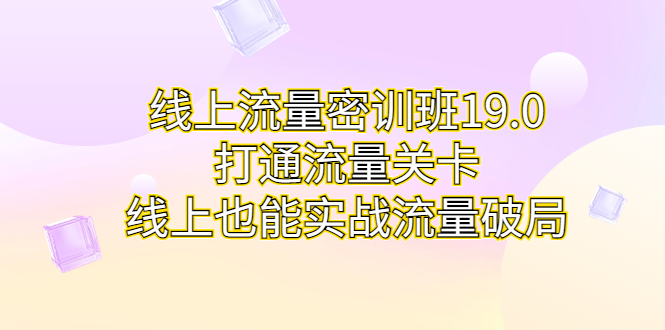 线上流量密训班19.0，打通流量关卡，线上也能实战流量破局_双星网创_创业赚钱_抖音教程_短视频教程