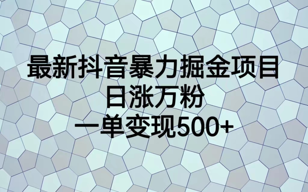 最新抖音暴力掘金项目，日涨万粉，一单变现500+_双星网创_创业赚钱_抖音教程_短视频教程