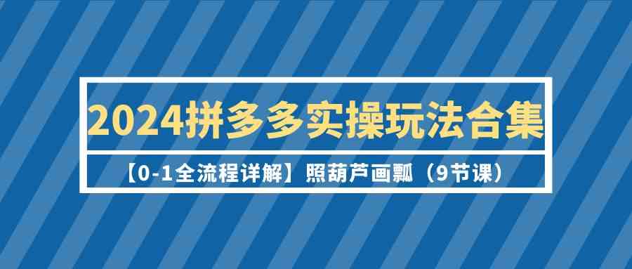 （9559期）2024拼多多实操玩法合集【0-1全流程详解】照葫芦画瓢（9节课）_双星网创_创业赚钱_抖音教程_短视频教程