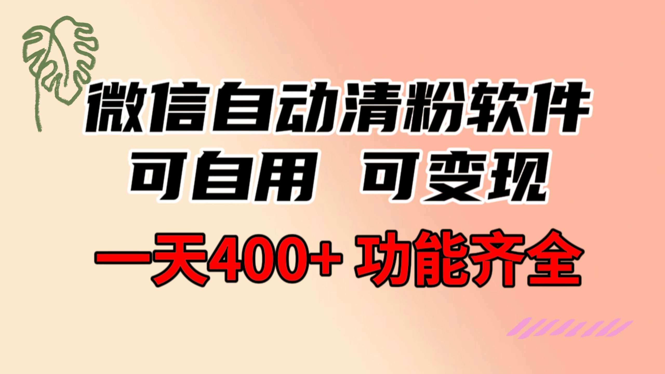 功能齐全的微信自动清粉软件，可自用可变现，一天400+，0成本免费分享_双星网创_创业赚钱_抖音教程_短视频教程