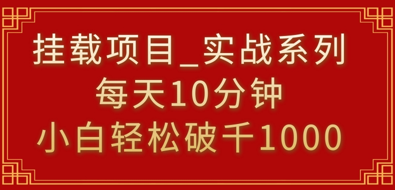 挂载项目，小白轻松破1000，每天10分钟，实战系列保姆级教程_双星网创_创业赚钱_抖音教程_短视频教程