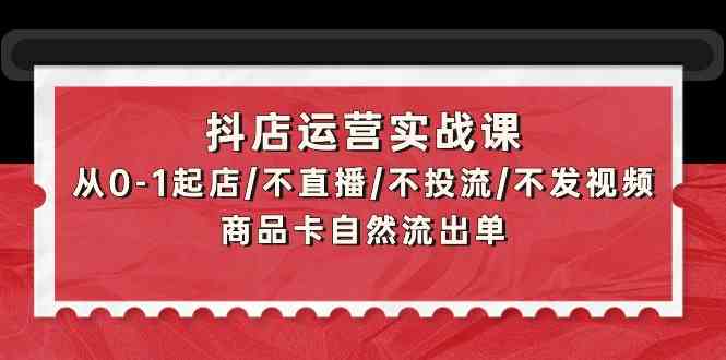 抖店运营实战课：从0-1起店/不直播/不投流/不发视频/商品卡自然流出单_双星网创_创业赚钱_抖音教程_短视频教程