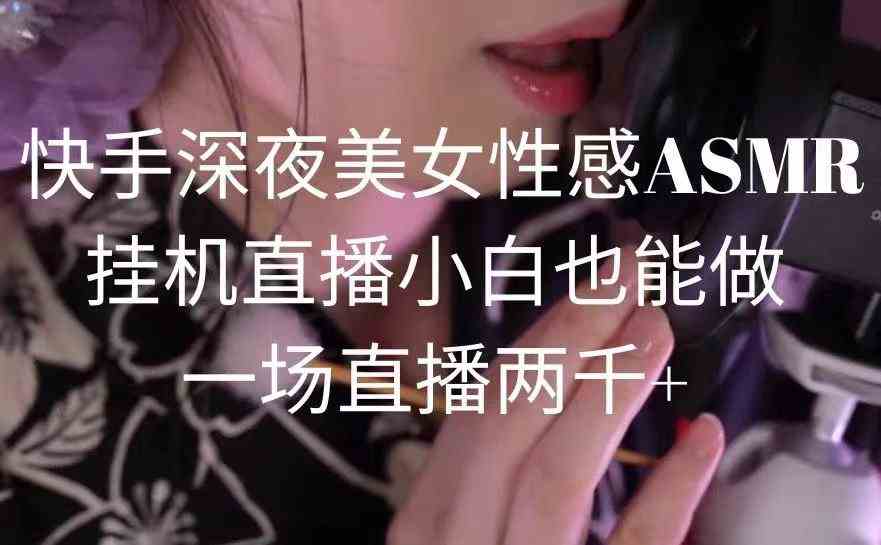 （9243期）快手深夜美女性感ASMR挂机直播，小白也能做，一场直播两千+_双星网创_创业赚钱_抖音教程_短视频教程