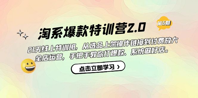 淘系爆款特训营2.0【第六期】从选品上架到付费放大 全店运营 打爆款 做好店_双星网创_创业赚钱_抖音教程_短视频教程