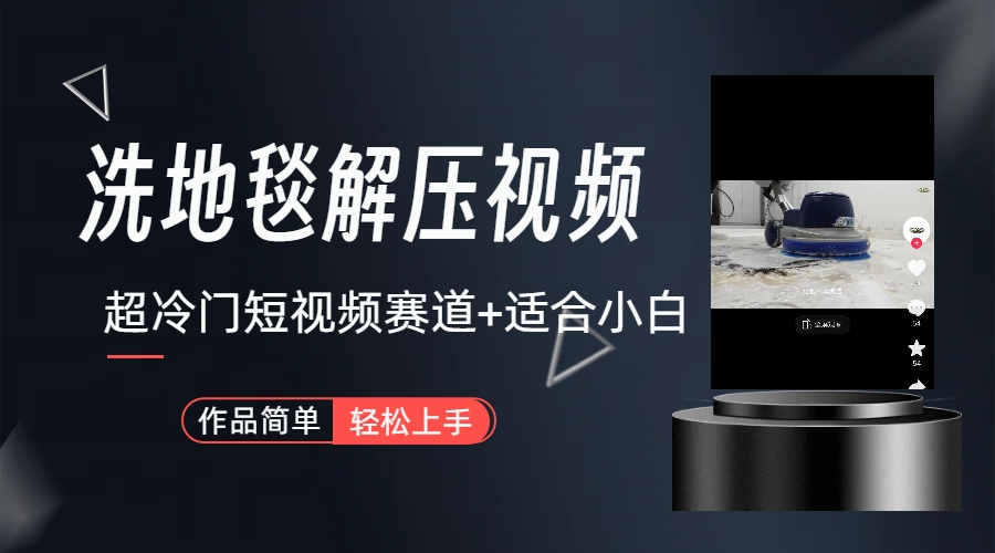 超冷门抖音短视频赛道-清洗地毯解压视频-简单无脑怼作品（教程+素材）_双星网创_创业赚钱_抖音教程_短视频教程