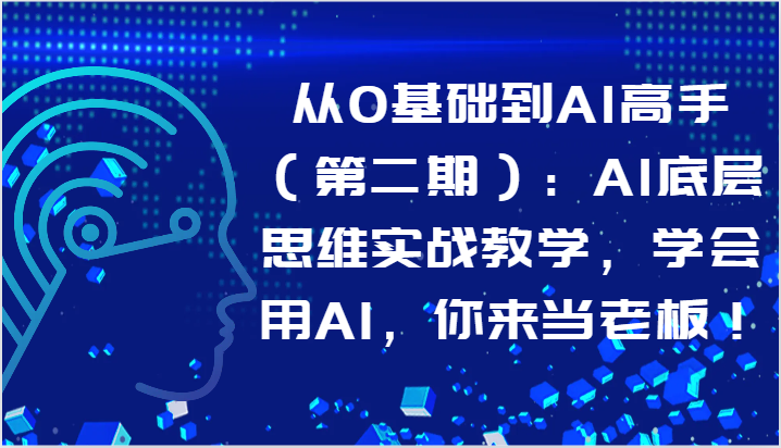 从0基础到AI高手（第二期）：AI底层思维实战教学，学会用AI，你来当老板！_双星网创_创业赚钱_抖音教程_短视频教程