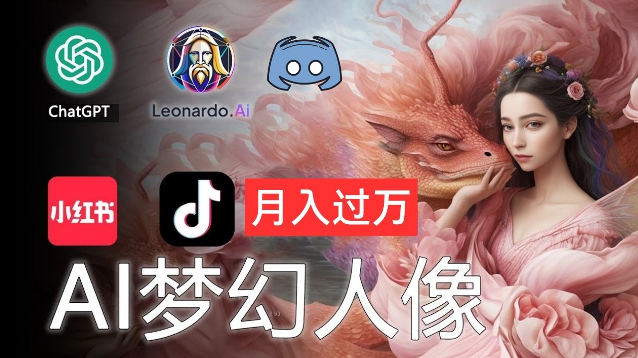 AI摄影梦幻人像：零基础也能月入过万的秘密_双星网创_创业赚钱_抖音教程_短视频教程