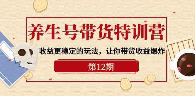 养生号带货特训营【12期】收益更稳定的玩法，让你带货收益爆炸（9节直播课）_双星网创_创业赚钱_抖音教程_短视频教程