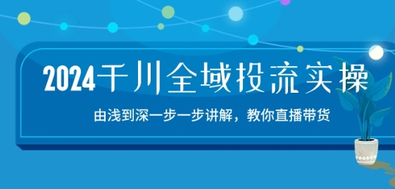 2024千川全域投流精品实操：由谈到深一步一步讲解，教你直播带货-15节_双星网创_创业赚钱_抖音教程_短视频教程