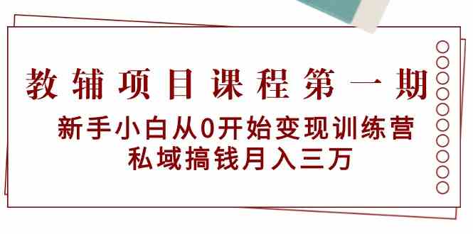 教辅项目课程第一期：新手小白从0开始变现训练营 私域搞钱月入三万_双星网创_创业赚钱_抖音教程_短视频教程