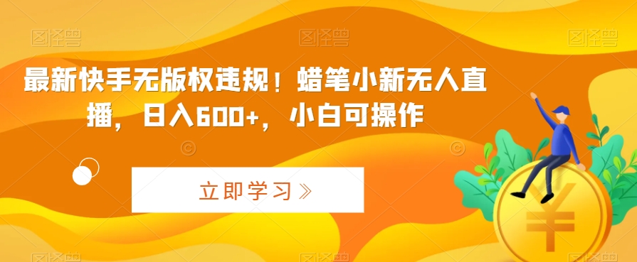 最新快手无版权违规！蜡笔小新无人直播，日入600+，小白可操作_双星网创_创业赚钱_抖音教程_短视频教程