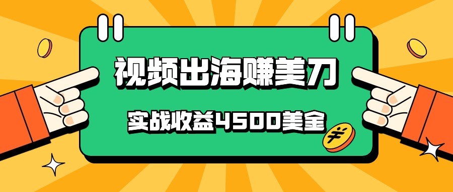 国内爆款视频出海赚美刀，实战收益4500美金，批量无脑搬运，无需经验直接上手_双星网创_创业赚钱_抖音教程_短视频教程