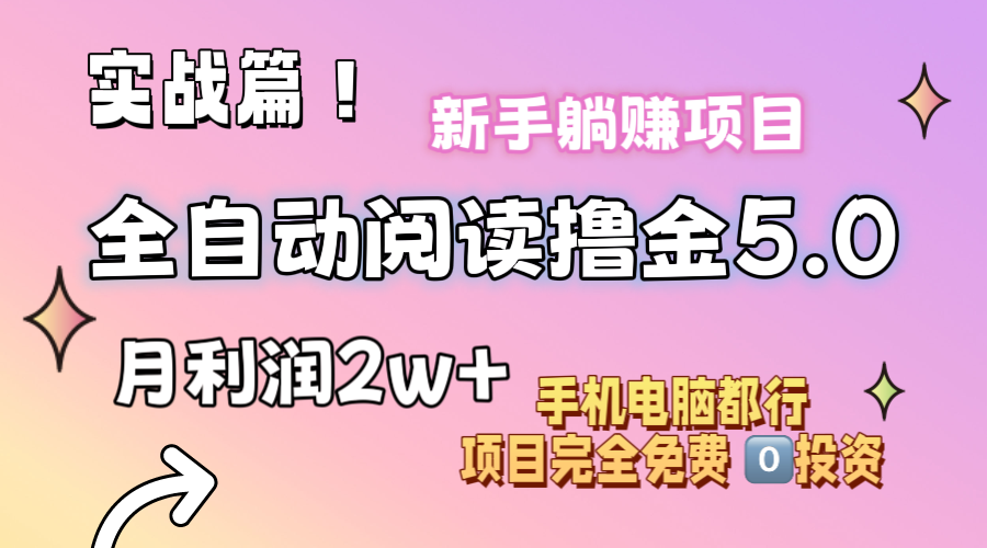 小说全自动阅读撸金5.0 操作简单 可批量操作 零门槛！小白无脑上手月入2w+_双星网创_创业赚钱_抖音教程_短视频教程