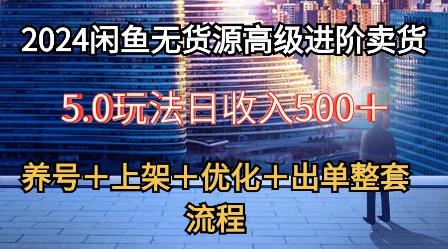 2024闲鱼无货源高级进阶卖货5.0，养号＋选品＋上架＋优化＋出单整套流程_双星网创_创业赚钱_抖音教程_短视频教程
