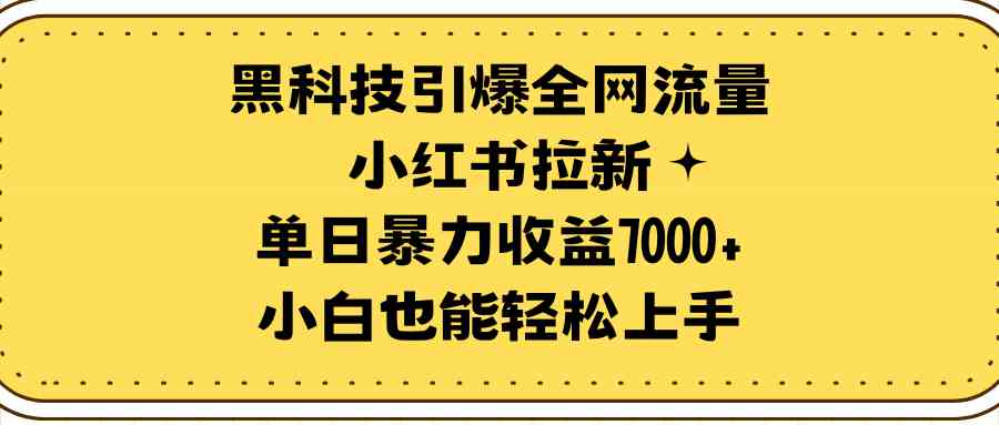（9679期）黑科技引爆全网流量小红书拉新，单日暴力收益7000+，小白也能轻松上手_双星网创_创业赚钱_抖音教程_短视频教程