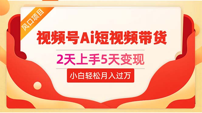（10807期）2天上手5天变现视频号Ai短视频带货0粉丝0基础小白轻松月入过万_双星网创_创业赚钱_抖音教程_短视频教程