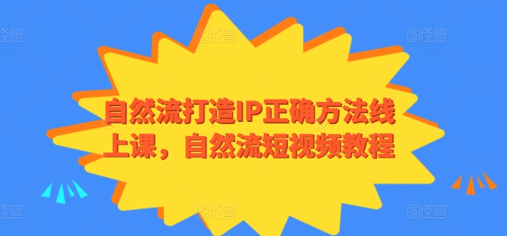 自然流打造IP正确方法线上课，自然流短视频教程_双星网创_创业赚钱_抖音教程_短视频教程