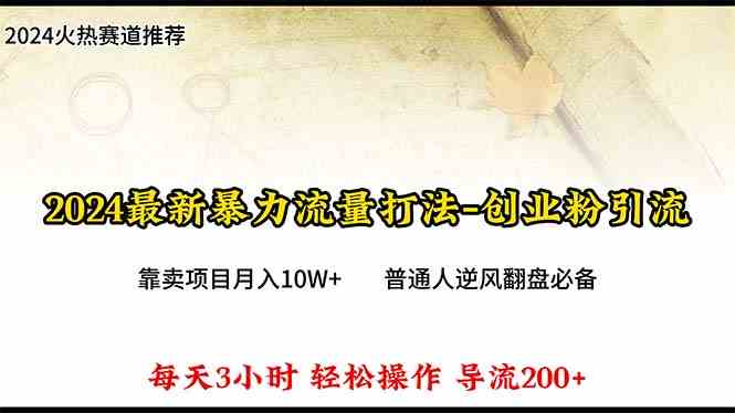（10151期）2024年最新暴力流量打法，每日导入300+，靠卖项目月入10W+_双星网创_创业赚钱_抖音教程_短视频教程