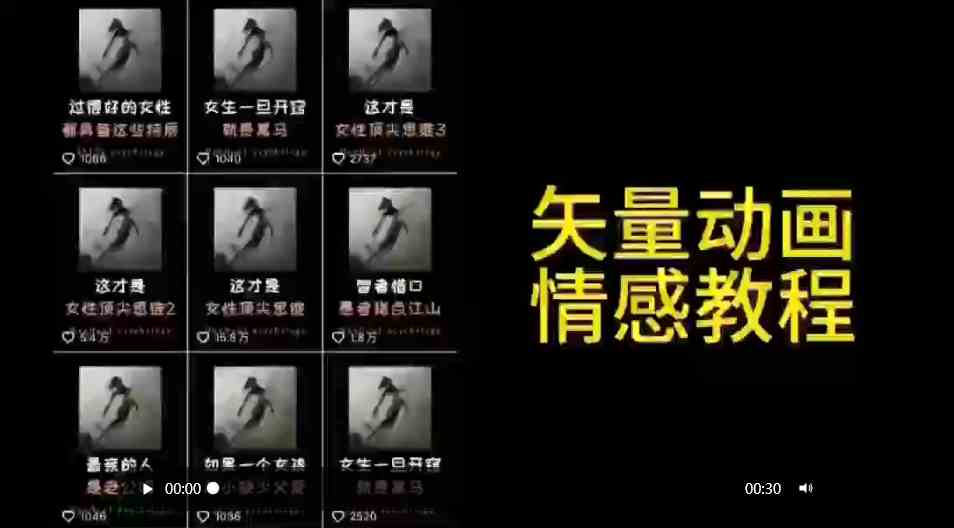 （9334期）矢量动画情感教程：高点赞涨粉，适合情感、思维、创业教育等赛道_双星网创_创业赚钱_抖音教程_短视频教程