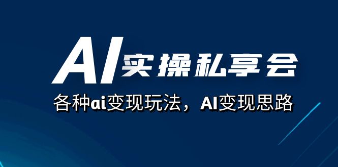 AI实操私享会，各种ai变现玩法，AI变现思路（67节课）_双星网创_创业赚钱_抖音教程_短视频教程