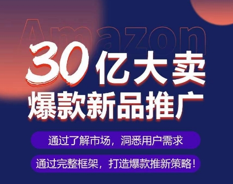 亚马逊·30亿大卖爆款新品推广，可复制、全程案例实操的爆款推新SOP_双星网创_创业赚钱_抖音教程_短视频教程