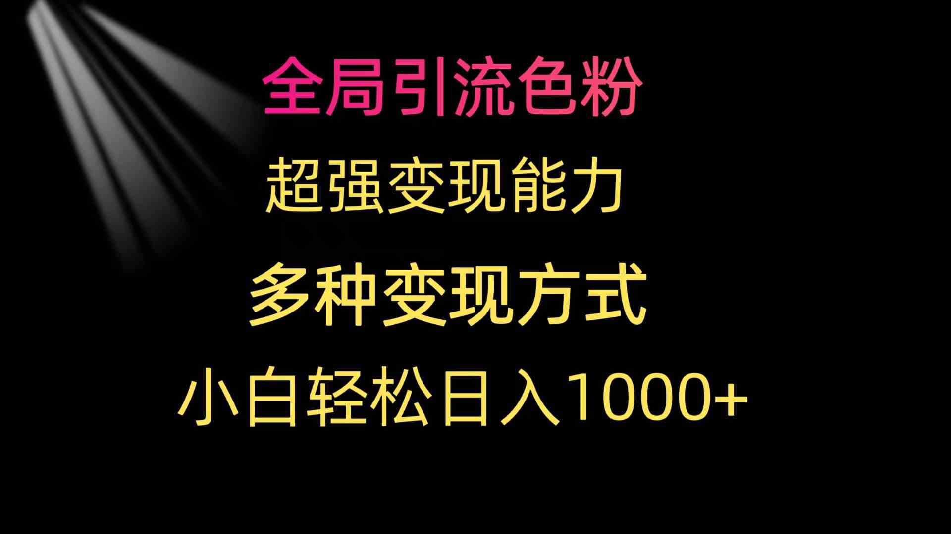 （9680期）全局引流色粉 超强变现能力 多种变现方式 小白轻松日入1000+_双星网创_创业赚钱_抖音教程_短视频教程