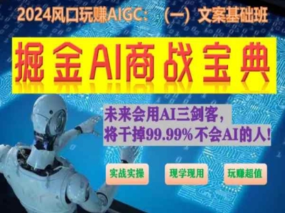 掘金AI商战宝典初级班：如何用AI做文案(实战实操 现学现用 玩赚超值)_双星网创_创业赚钱_抖音教程_短视频教程