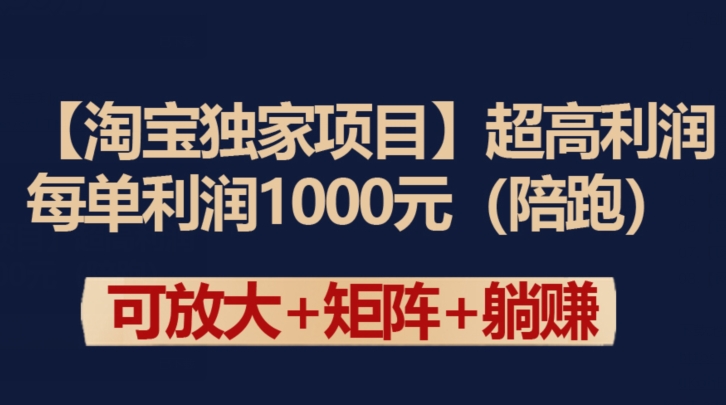 【淘宝独家项目】超高利润：每单利润1000元_双星网创_创业赚钱_抖音教程_短视频教程
