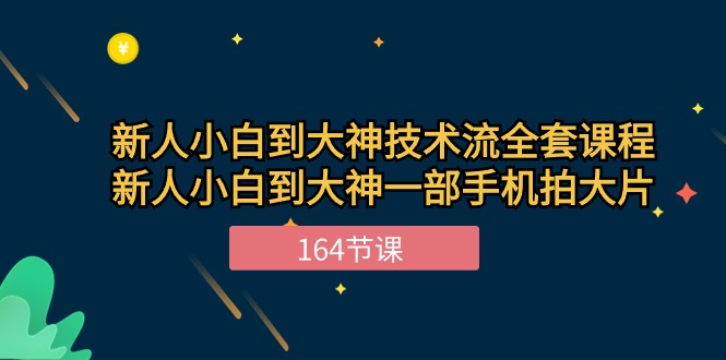 新手小白到大神技术流全套课程，新人小白到大神一部手机拍大片（164节）_双星网创_创业赚钱_抖音教程_短视频教程