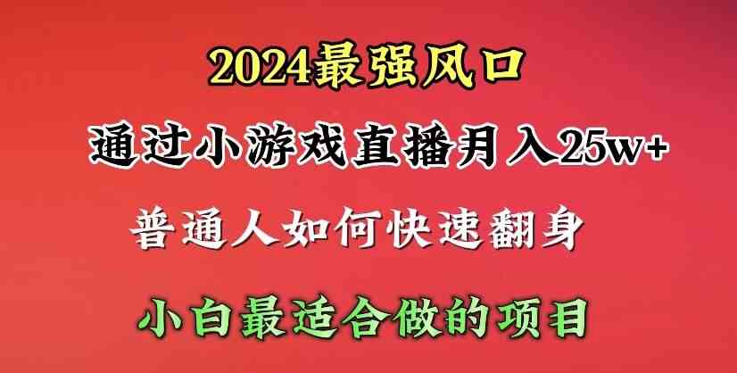 （10020期）2024年最强风口，通过小游戏直播月入25w+单日收益5000+小白最适合做的项目_双星网创_创业赚钱_抖音教程_短视频教程