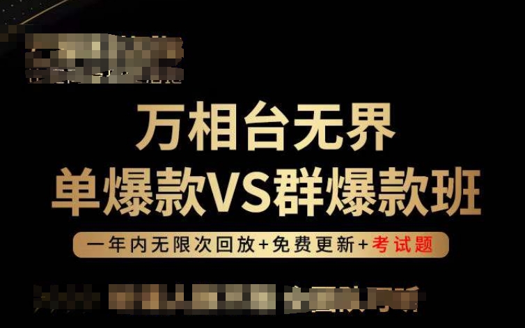 万相台无界单爆款VS群爆款班，选择大于努力，让团队事半功倍!_双星网创_创业赚钱_抖音教程_短视频教程