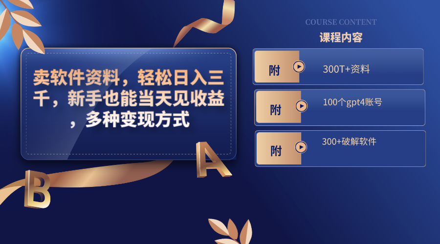 卖软件资料，轻松日入三千，新手也能当天见收益，多种变现方式_双星网创_创业赚钱_抖音教程_短视频教程