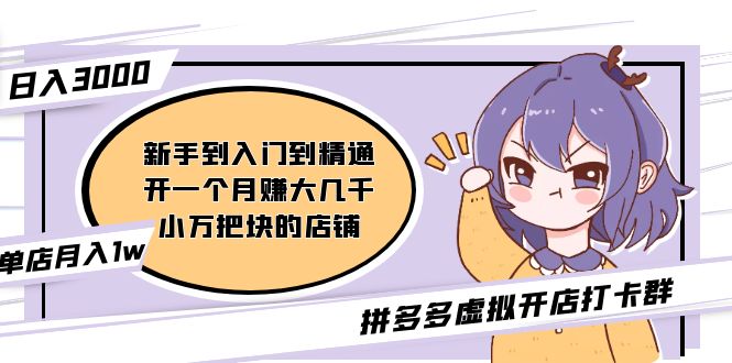 拼多多虚拟开店打卡群：新手到入门到精通（昨日群里有小伙伴日入3000+）_双星网创_创业赚钱_抖音教程_短视频教程